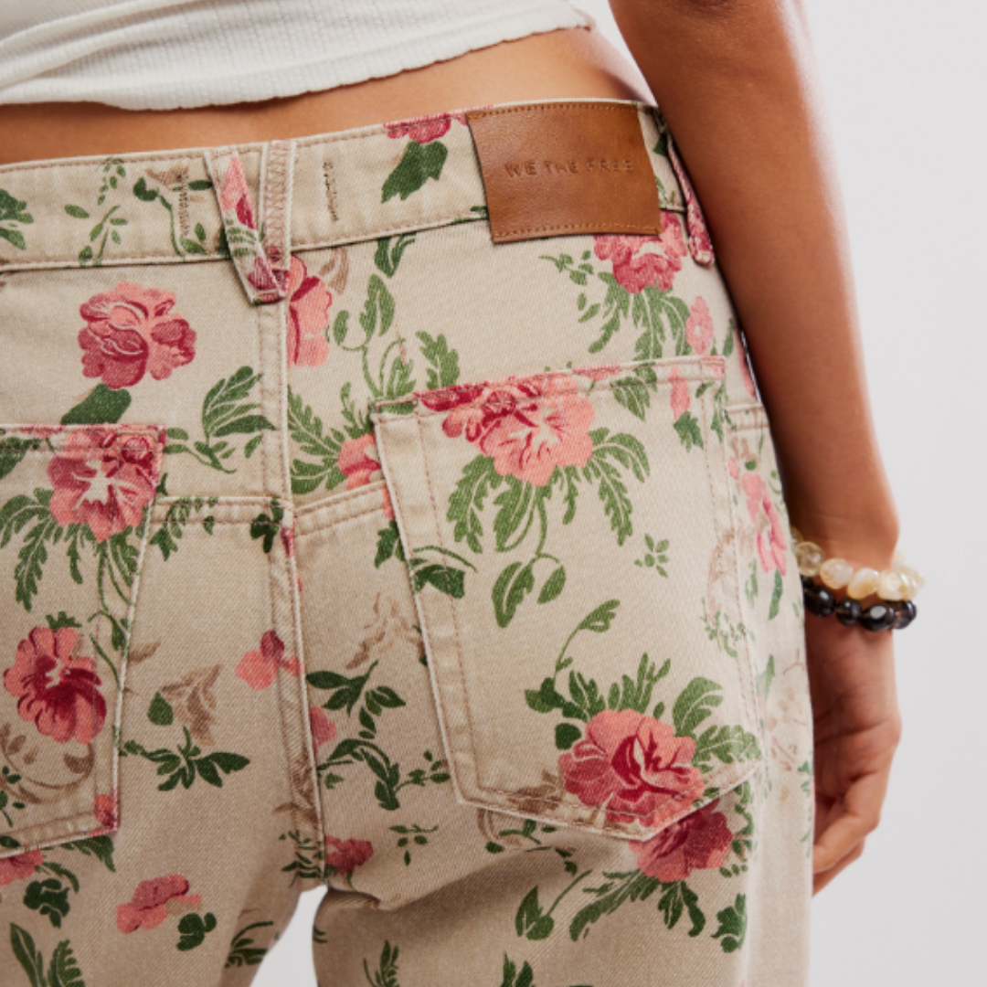 DEEP TRANCE PRINTED JEANS-Denim-FREE PEOPLE-26-WALLPAPER FLORAL-Coriander