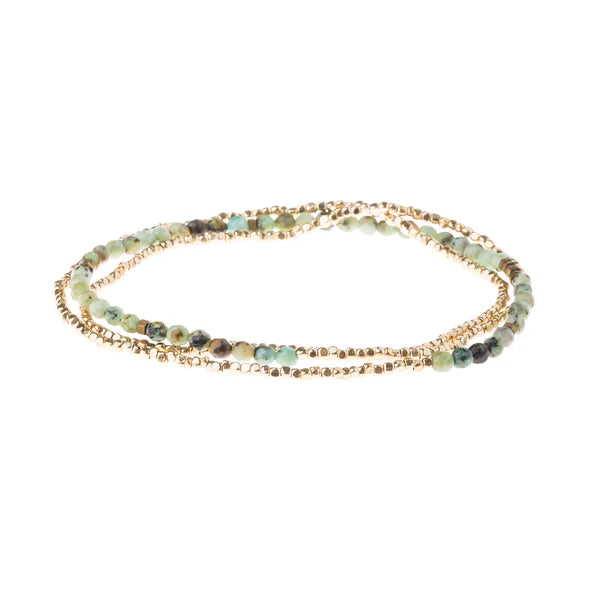 DELICATE STONE BRACELET/NECKLACE | AFRICAN TURQUOISE-Jewellery-SCOUT-Coriander