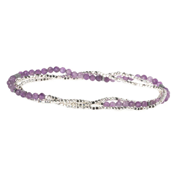 DELICATE STONE BRACELET/NECKLACE | AMETHYST/SILVER-Jewellery-SCOUT-Coriander