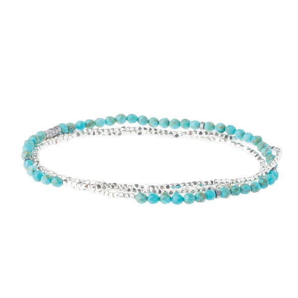 DELICATE STONE BRACELET/NECKLACE | TURQUOISE & SILVER-Jewellery-SCOUT-Coriander