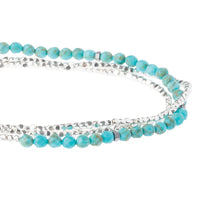 DELICATE STONE BRACELET/NECKLACE | TURQUOISE & SILVER-Jewellery-SCOUT-Coriander