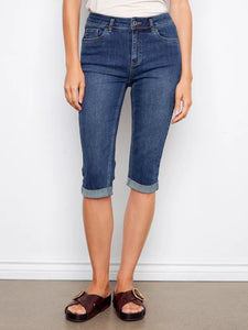 DENIM CAPRI | STRETCH SLIM LEG-Denim-CHARLIE B-Coriander