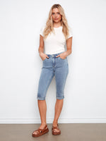 DENIM CAPRI | STRETCH SLIM LEG-Denim-CHARLIE B-Coriander