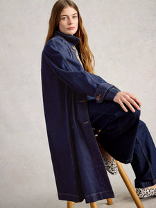 DENIM COAT | OAKLEIGH-Jackets & Sweaters-WHITE STUFF-6-DARK DENIM-Coriander