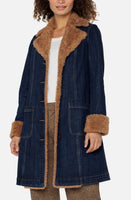 DENIM COAT | SHERPA COLLAR-Jackets & Sweaters-LIVERPOOL-SMALL-CINDER BLOOM-Coriander