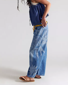 DENIM | GOOD LUCK PRINTED BARREL: SUN FADE-Denim-FREE PEOPLE-Coriander