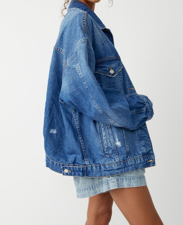 DENIM JACKET | ALL IN-Jackets & Sweaters-FREE PEOPLE-Coriander