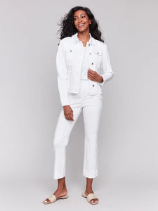 DENIM JACKET | FRINGE-Jackets & Sweaters-CHARLIE B-Coriander