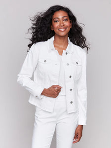 DENIM JACKET | FRINGE-Jackets & Sweaters-CHARLIE B-Coriander