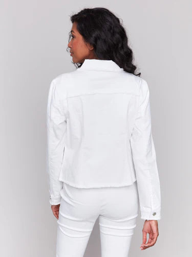 DENIM JACKET | FRINGE-Jackets & Sweaters-CHARLIE B-Coriander