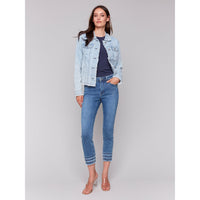 DENIM JACKET | FRINGE-Jackets & Sweaters-CHARLIE B-Coriander