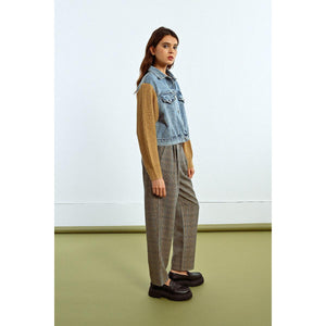 DENIM JACKET | KNIT SLEEVES-Uncategorised-MOLLY BRACKEN-Coriander