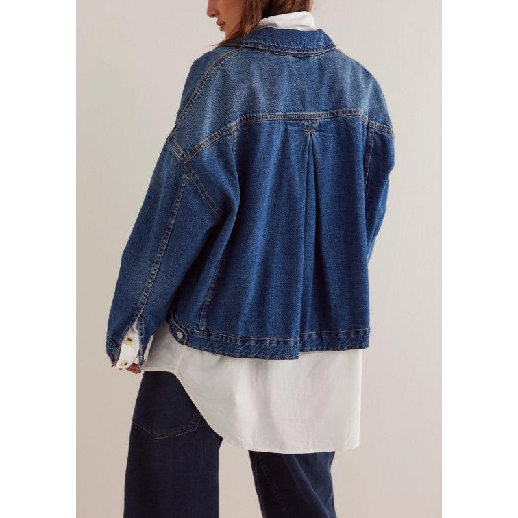 DENIM JACKET | OPAL SWING-Jackets & Coats-FREE PEOPLE-Coriander