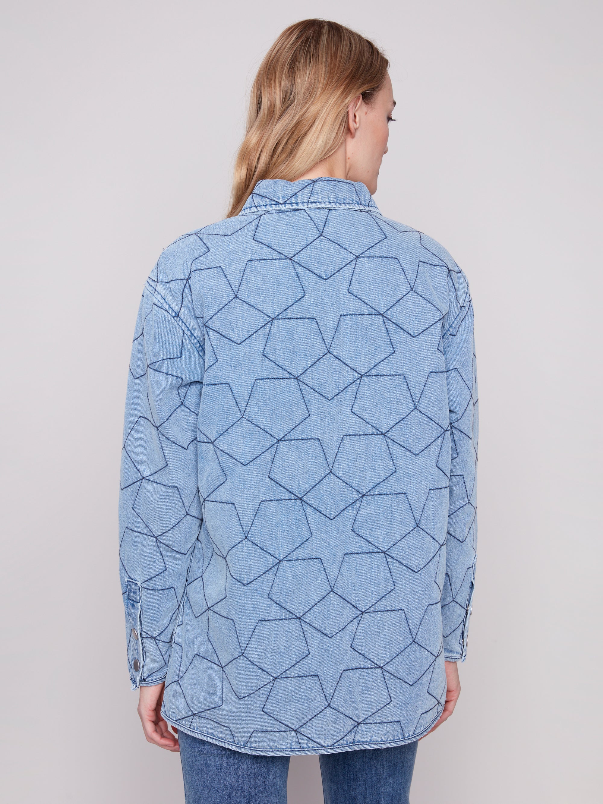 DENIM JACKET | STAR QUILTED-Jackets & Sweaters-CHARLIE B-Coriander
