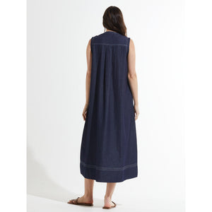 DENIM MAXI DRESS-Dress-ZAKET & PLOVER-Coriander