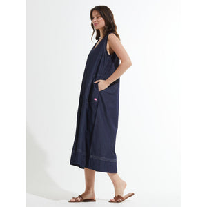 DENIM MAXI DRESS-Dress-ZAKET & PLOVER-Coriander