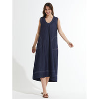 DENIM MAXI DRESS-Dress-ZAKET & PLOVER-SMALL-DENIM-Coriander