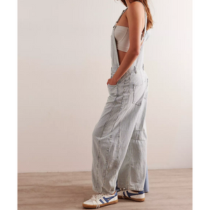 DENIM OVERALLS | GOOD LUCK STRIPE-Denim-FREE PEOPLE-Coriander