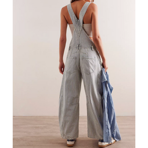 DENIM OVERALLS | GOOD LUCK STRIPE-Denim-FREE PEOPLE-Coriander