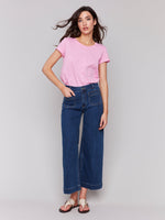 DENIM PANTS | CROP PATCH POCKET FLARE-Denim-CHARLIE B-Coriander