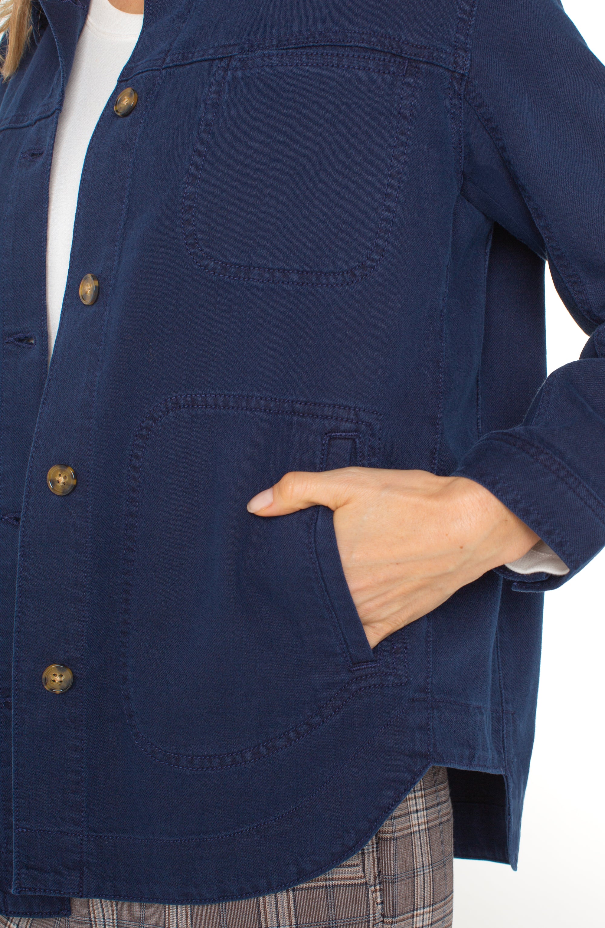 DENIM SHAKET | NAVY-Jackets & Sweaters-LIVERPOOL-Coriander