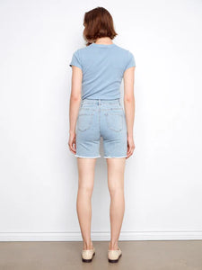 DENIM SHORTS | SIDE EMBROIDERED-Denim-CHARLIE B-Coriander