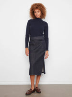 DENIM SKIRT | STRETCH MIDI-Bottoms-CHARLIE B-4-DEEP BLUE-Coriander