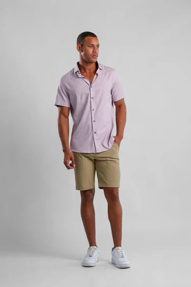 DITSY S/S KNIT SHIRT-Shirts & Tops-STONE ROSE-Coriander
