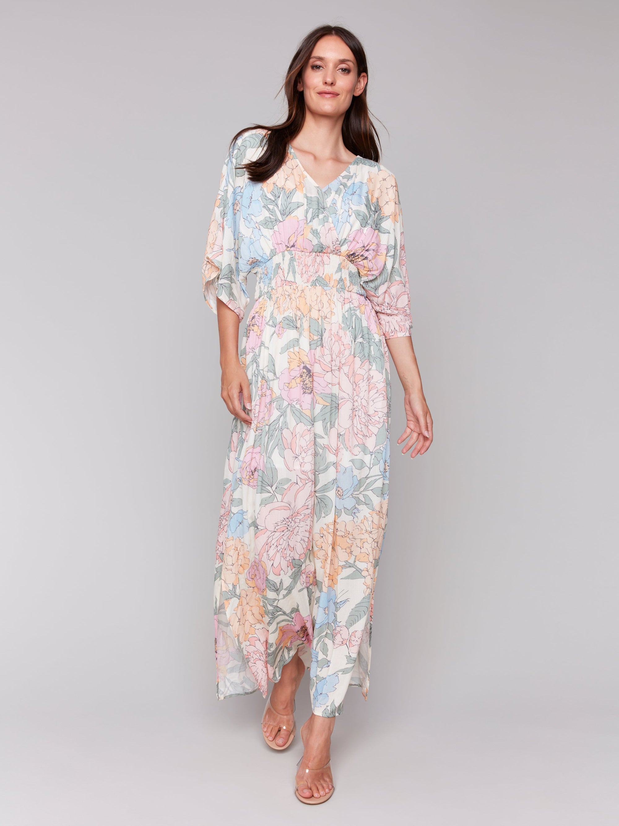 DOLMAN SHORT SLEEVE MAXI DRESS-Dress-CHARLIE B-Coriander