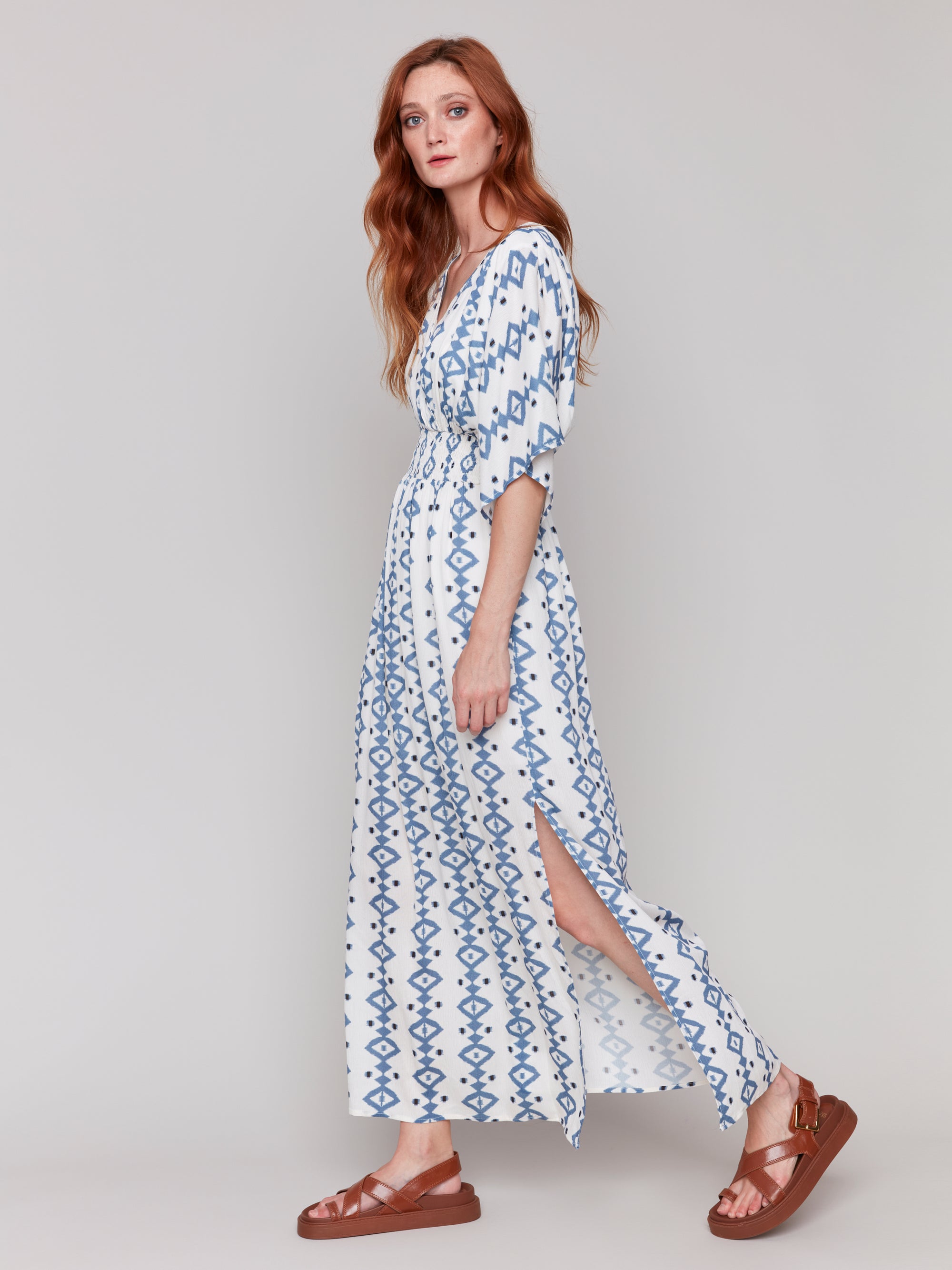 DOLMAN SHORT SLEEVE MAXI DRESS-Dress-CHARLIE B-Coriander