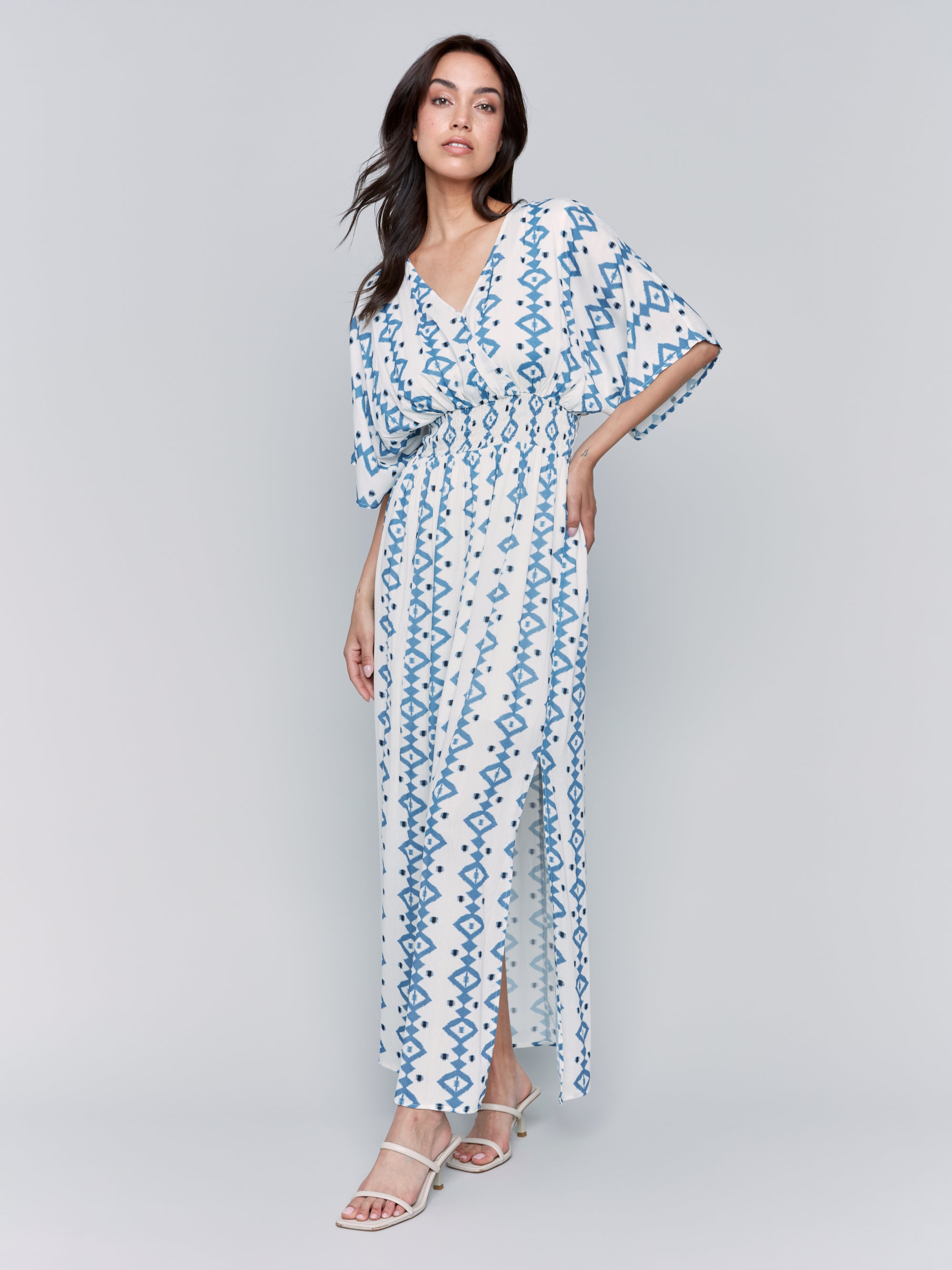 DOLMAN SHORT SLEEVE MAXI DRESS-Dress-CHARLIE B-Coriander