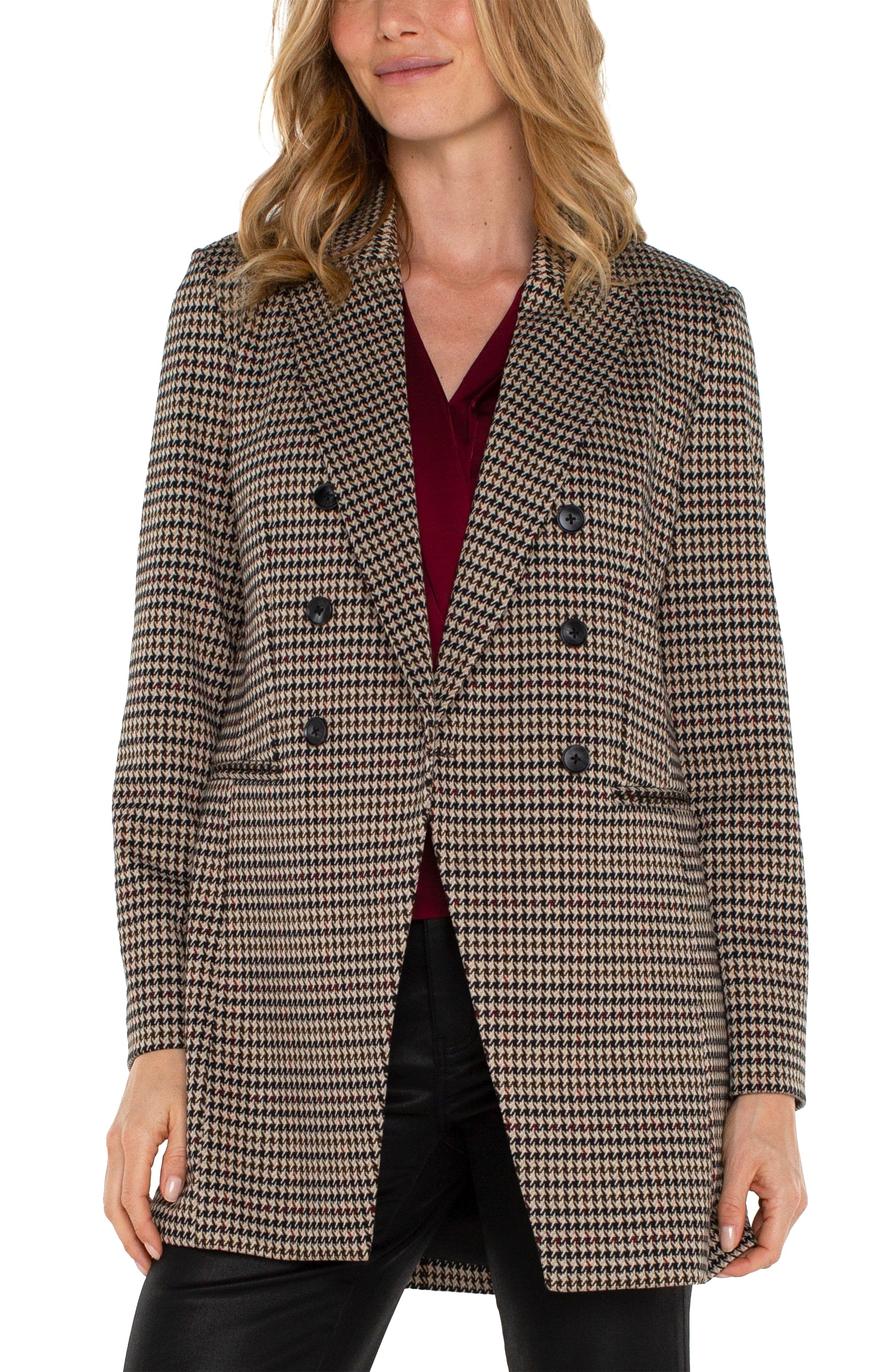 DOUBLE BREASTED LONGLINE BLAZER-Jackets & Sweaters-LIVERPOOL-Coriander