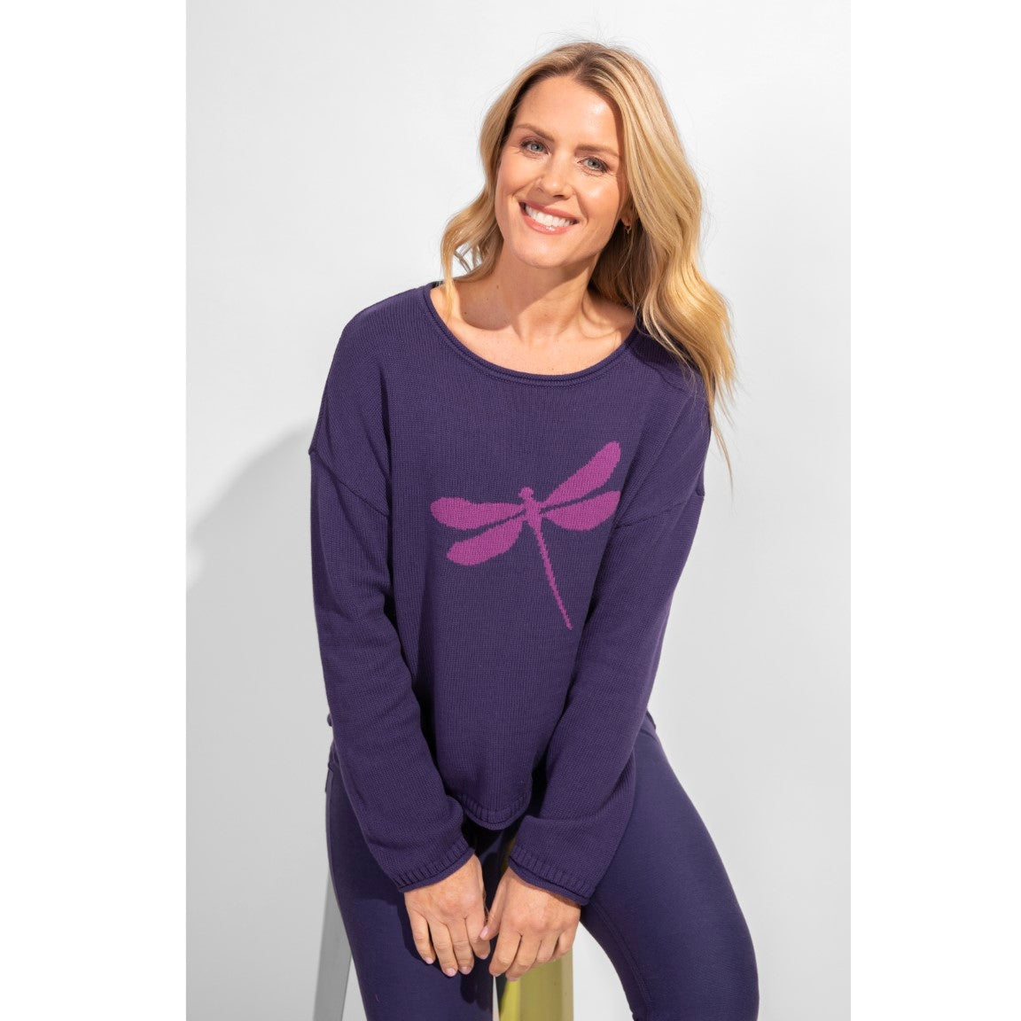 DRAGONFLY SWEATER - NAVY-Sweaters Pullover-ESCAPE-XSMALL-NAVY-Coriander