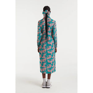 DRESS | COLLARED WITH ANIMAL PRINT-Dresses-COMPANIA FANTASTICA-Coriander