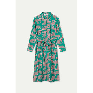 DRESS | COLLARED WITH ANIMAL PRINT-Dresses-COMPANIA FANTASTICA-Coriander