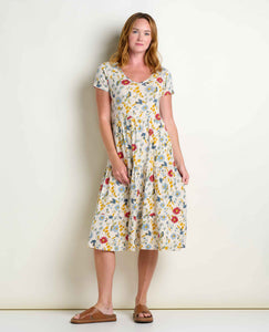 DRESS | MARLEY TIERED MIDI-Dress-TOAD&CO-MEDIUM-ALMOND PRINT-Coriander