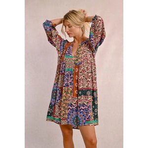 DRESS | PAISLEY PRINT TUNIC-Dress-MOLLY BRACKEN-Coriander