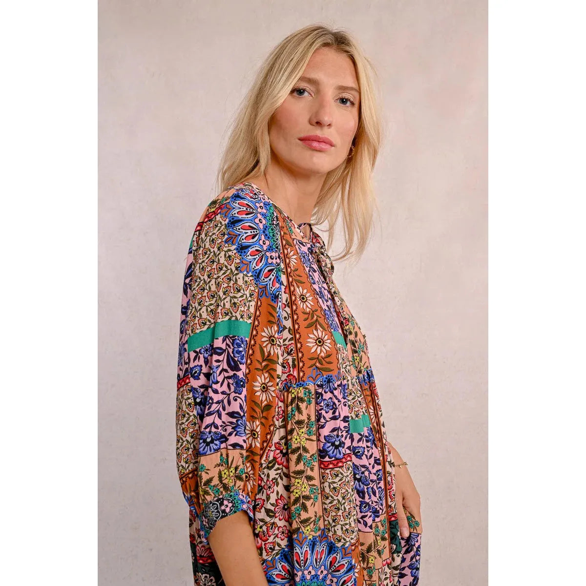 DRESS | PAISLEY PRINT TUNIC-Dress-MOLLY BRACKEN-Coriander