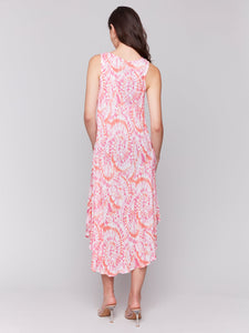 DRESS | SLEEVELESS PRINTED RAYON-Dress-CHARLIE B-Coriander