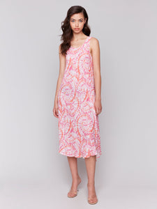 DRESS | SLEEVELESS PRINTED RAYON-Dress-CHARLIE B-Coriander
