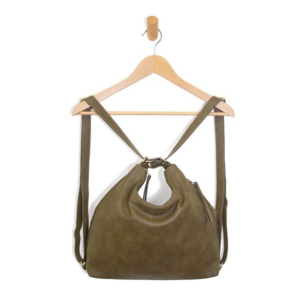 DREW CONVERTIBLE BACKPACK-Bags & Wallets-JOY SUSAN-OLIVE-Coriander