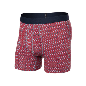 DROP TEMP BOXER BRIEF COTTON | VINTAGE GEO-RED-Intimates-SAXX-Sizes-COLOURS-Coriander