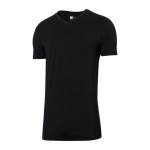 DROPTEMP COOL COTTON V-NECK - BLACK-Shirts & Tops-SAXX-Coriander