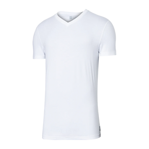 DROPTEMP COOL COTTON V-NECK | WHITE-Shirts & Tops-SAXX-Coriander