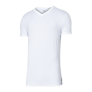 DROPTEMP COOL COTTON V-NECK - WHITE-Shirts & Tops-SAXX-Coriander