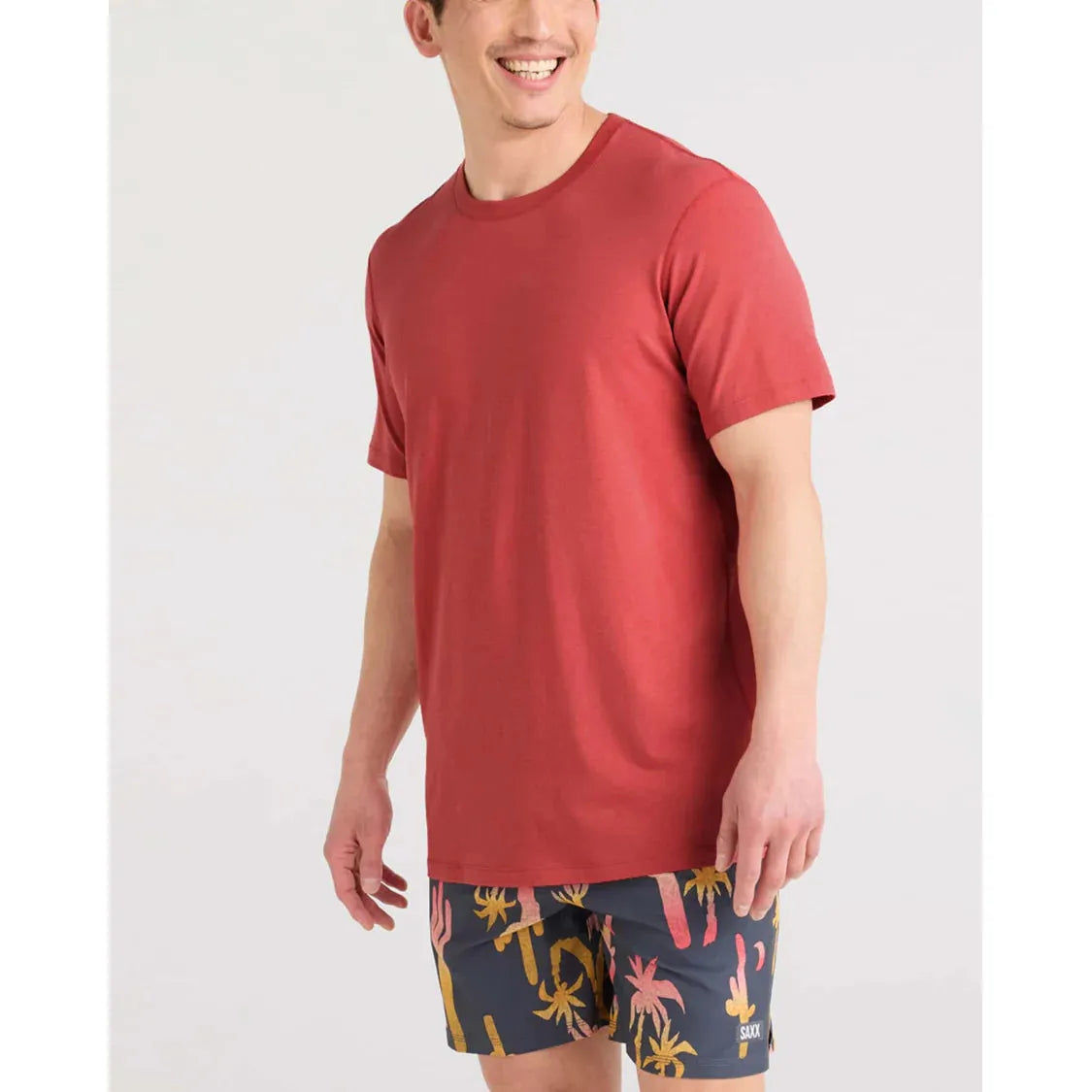 DROPTEMP COOLING COTTON TEE | MINERAL RED-Shirts & Tops-SAXX-Coriander