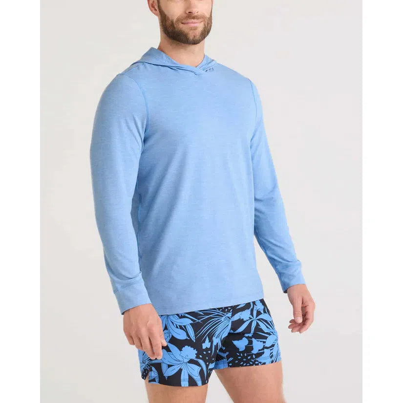 DROPTEMP COOLING HOODIE | BEL AIR BLUE HEATHER-Sweaters & Jackets-SAXX-Coriander