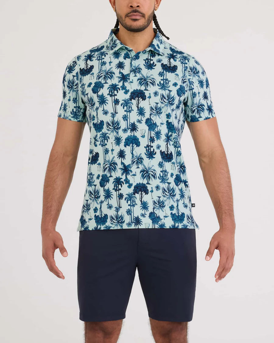 DROPTEMP COOLING POLO | PALM TOILE-MINT