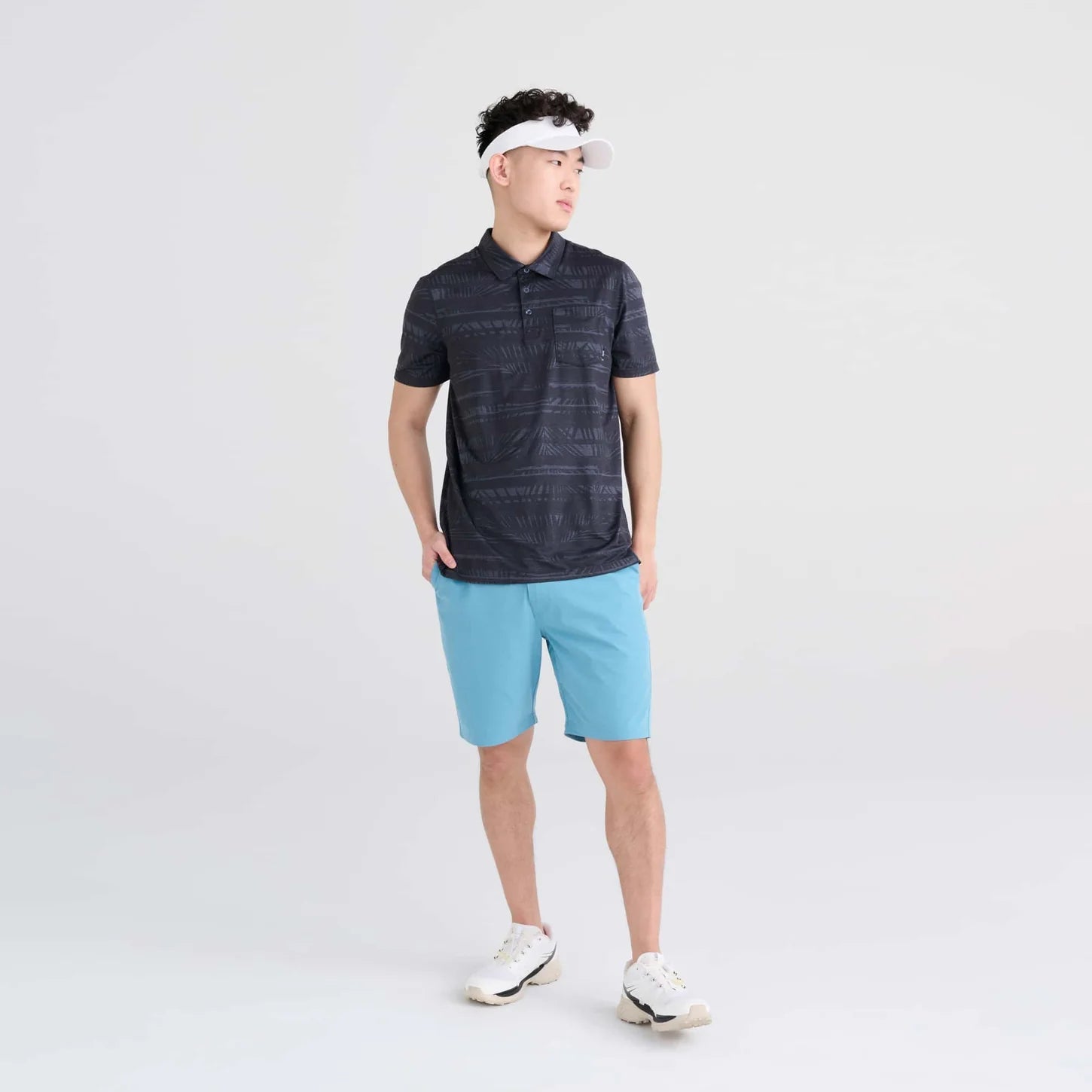 DROPTEMP COOLING POLO SHADE STRIPE | TURBULENCE-Shirts & Tops-SAXX-Coriander