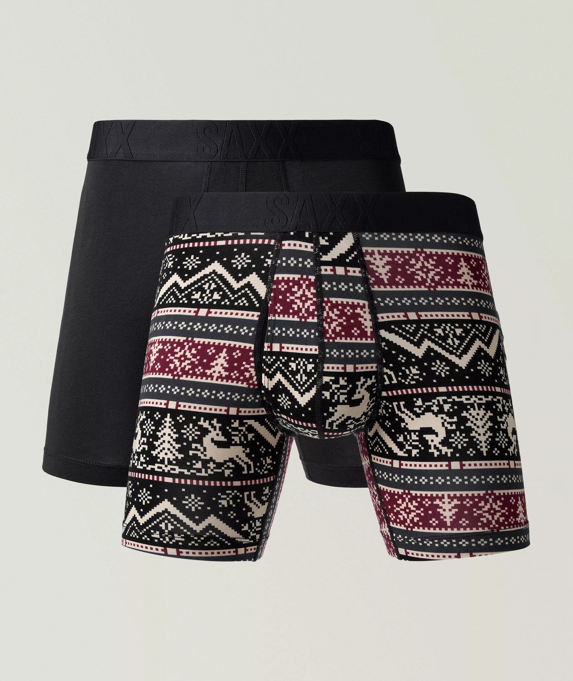 DROPTEMP COTTON BOXER BRIEFS | 2 PACK: CARIBOU/BLACK-Intimates-SAXX-Coriander